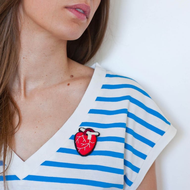 BROCHE BRODÉE COEUR - MACON & LESQUOY (PLUSIEURS MODÈLES) Image 12