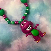 Image 2 of Purple Cartoon Dinosaur Kandi Necklace