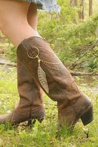 Image 1 of Feather & Gold Boot Chain