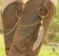 Image 3 of Feather & Gold Boot Chain