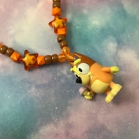 Image 4 of Blue Brown Dog Cartoon Character Kandi Necklace