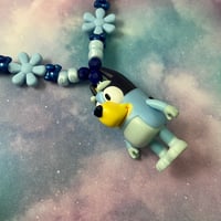 Image 3 of Blue Brown Dog Cartoon Character Kandi Necklace