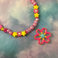 Image 2 of Pink Loopy Flower Kandi Necklace