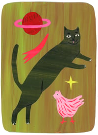 astro cat with chicken friend