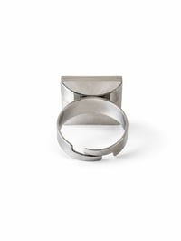 Image 3 of Bloor│Square Microchip Circuit Board Ring – Adjustable Stainless Steel Tech Jewelry