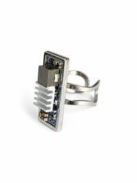 Image 2 of Spadina │Microchip Circuit Board Ring – Adjustable Stainless Steel Tech Jewelry
