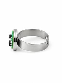 Image 2 of Bay│Circular Microchip Circuit Board Ring – Adjustable Stainless Steel Tech Jewelry
