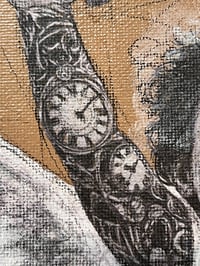 Image 3 of Demain c’est loin. ( 31/ 38 cm ) Pencil on canvas, Created in Paris, France. (World sipping  )