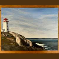 Image 1 of Lighthouse Painting w/Something About Your Love Lyrics