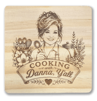 Cooking with Danna 4" Square Wooden Coasters (set of 4)