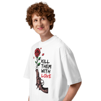 Image 8 of Kill Love #WithLove Unisex organic oversized high neck t-shirt