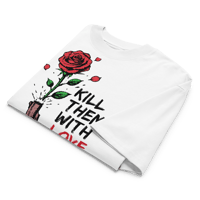 Image 2 of Kill Love #WithLove Unisex organic oversized high neck t-shirt
