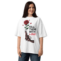 Image 4 of Kill Love #WithLove Unisex organic oversized high neck t-shirt