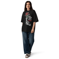 Image 1 of Kill Love #WithLove Unisex organic oversized high neck t-shirt (Black)