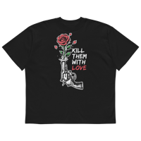 Image 7 of Kill Love #WithLove Unisex organic oversized high neck t-shirt (Black)