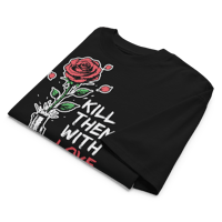 Image 8 of Kill Love #WithLove Unisex organic oversized high neck t-shirt (Black)