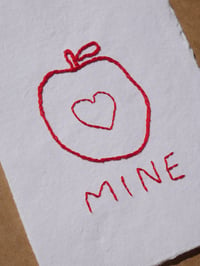 Image 2 of Mine (My Apple) Hand Embroidered Card