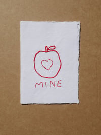 Image 1 of Mine (My Apple) Hand Embroidered Card