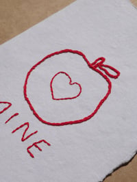 Image 3 of Mine (My Apple) Hand Embroidered Card