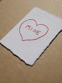 Image 1 of Mine (My Heart) Hand Embroidered Card