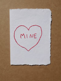 Image 5 of Mine (My Heart) Hand Embroidered Card