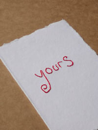 Image 5 of 'Yours' Hand Embroidered Card