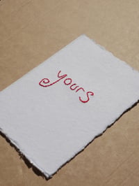 Image 3 of 'Yours' Hand Embroidered Card