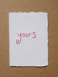 Image 1 of 'Yours' Hand Embroidered Card
