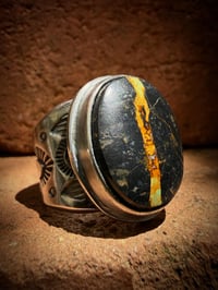 Image 1 of WL&A Handmade Heavy Ingot  Black Jack Sunburst Ring - Size 8