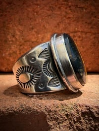 Image 2 of WL&A Handmade Heavy Ingot  Black Jack Sunburst Ring - Size 8
