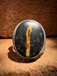 Image 3 of WL&A Handmade Heavy Ingot  Black Jack Sunburst Ring - Size 8
