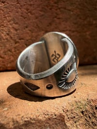 Image 5 of WL&A Handmade Heavy Ingot  Black Jack Sunburst Ring - Size 8