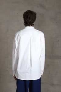 Image 9 of BED SHIRT - white chambray