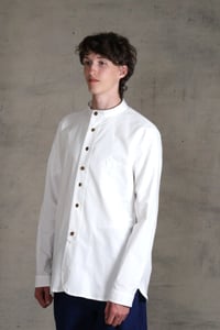 Image 3 of BED SHIRT - white chambray