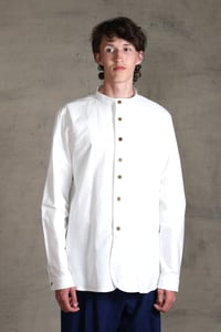 Image 1 of BED SHIRT - white chambray