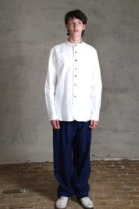 Image 4 of BED SHIRT - white chambray