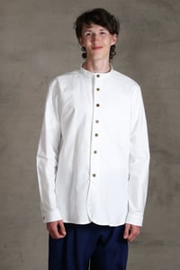 Image 5 of BED SHIRT - white chambray