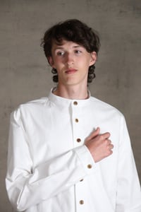 Image 13 of BED SHIRT - white chambray