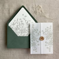 Image 9 of adorable flowers PACK of 10 - vellum wraps + envelope liners for A7 euro flap envelope