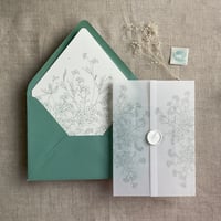 Image 8 of adorable flowers PACK of 10 - vellum wraps + envelope liners for A7 euro flap envelope