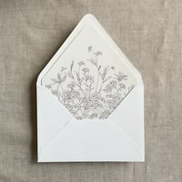 Image 1 of Adorable flowers printed envelope liner for A7 euro flap envelope PACK of 10