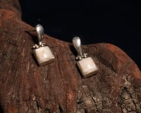 Image 1 of Vintage Mother of Pearl Dangle Earrings 