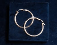 Image 1 of Vintage Chevron Hollow Hoops 