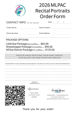 Image of 2026 Recital Portraits / Package Options