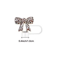 Image 2 of Leopard print bow A straw cover 