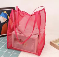 Dark pink shopping mesh bag 