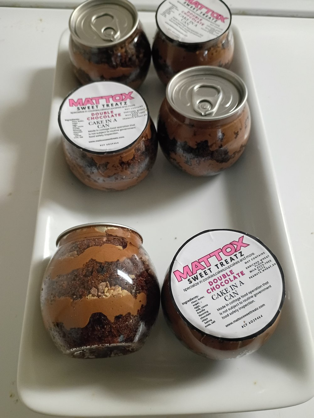Image of Double Chocolate cake in a can small 
