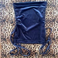Image 2 of *:･Ruched Crop ☆ Slate Velvet ੈ✩‧₊˚