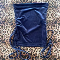 Image 3 of *:･Ruched Crop ☆ Slate Velvet ੈ✩‧₊˚