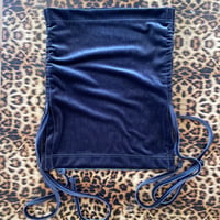 Image 1 of *:･Ruched Crop ☆ Slate Velvet ੈ✩‧₊˚